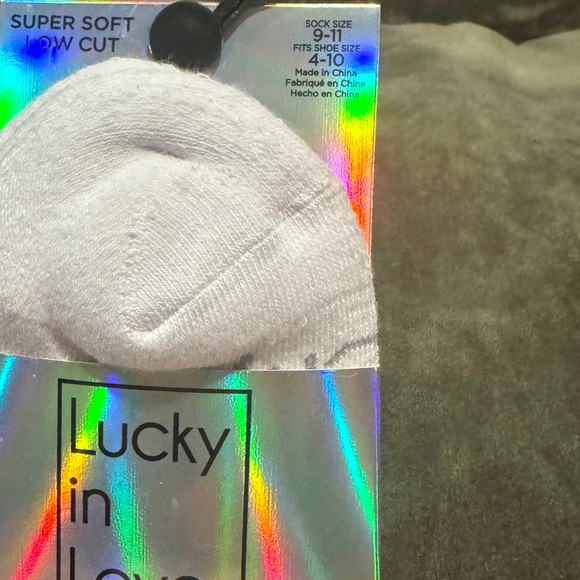 Lucky In Love socks Pom Pom 3Pk Low Cut Sock Set WHITE navy blue black NEW poms - Picture 4 of 7